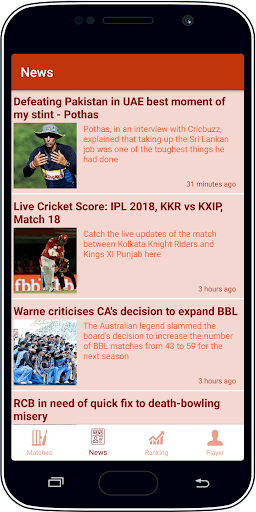 Live Cricket Score & News Schermafbeelding 2