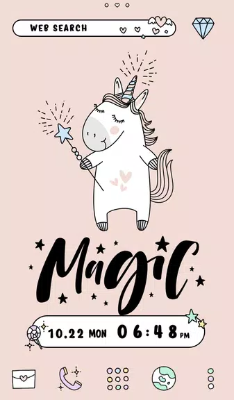 Unicorn Magic Theme Schermafbeelding 0