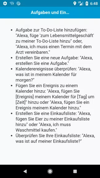 Befehle für Echo Dot Zrzut ekranu 2