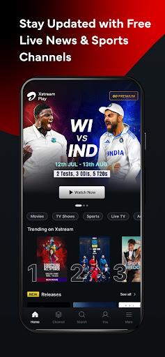 Xstream Play: Movies & Cricket ภาพหน้าจอ 1