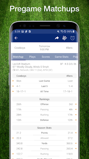 Football NFL 2017 Schedule, Live Scores, & Stats Schermafbeelding 0