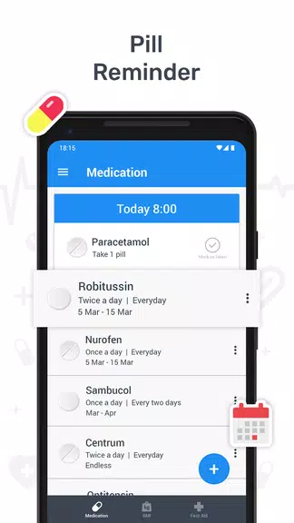 Health tracker & Pill Reminder ภาพหน้าจอ 2
