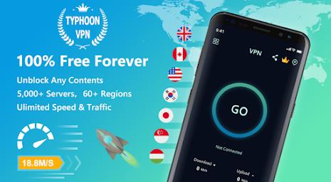 Typhoon VPN - Super Fast VPN Ảnh chụp màn hình 0