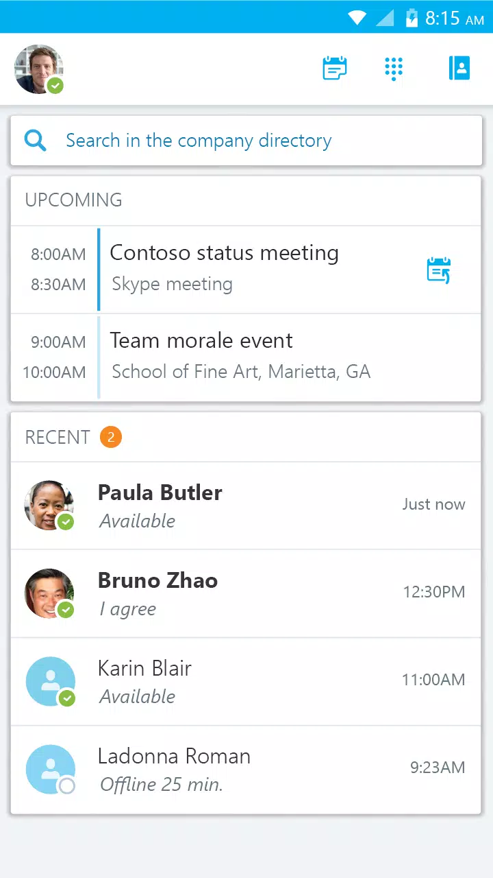 Skype for Business for Android Captura de tela 3