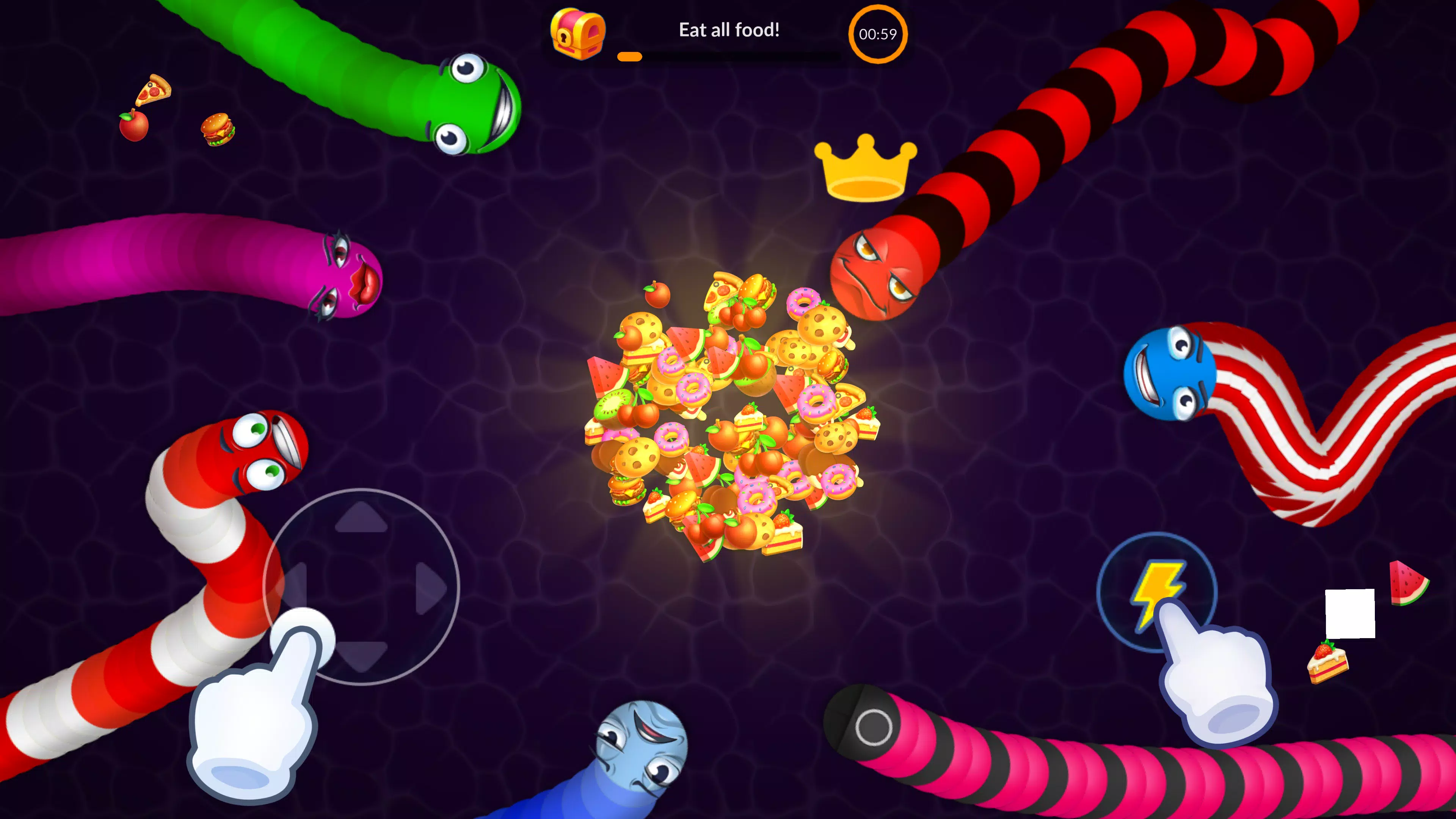 Schermata Snake vs Worms: Fun .io Zone 3