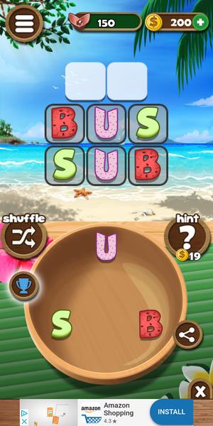 Word Beach: Connect Letters, Fun Word Search Games Schermafbeelding 0