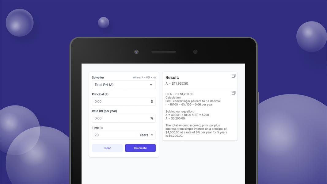 Simple Interest Calculator Tangkapan skrin 1