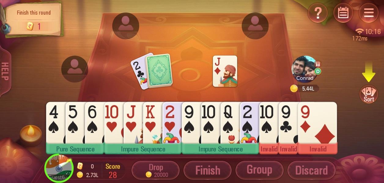 Rummy Plus - Online Indian Rummy Captura de pantalla 1