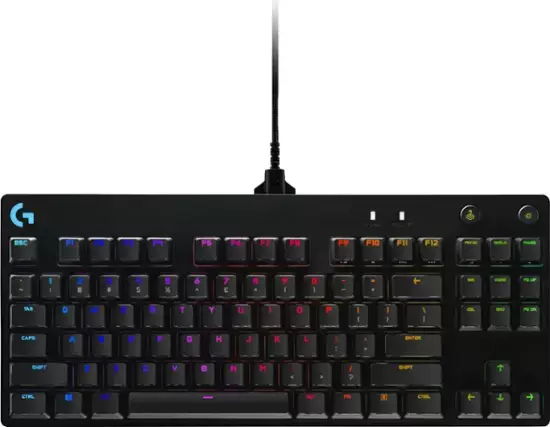 Logitech - G PRO TKL Wired Mechanical GX Blue Clicky Switch Gaming Keyboard