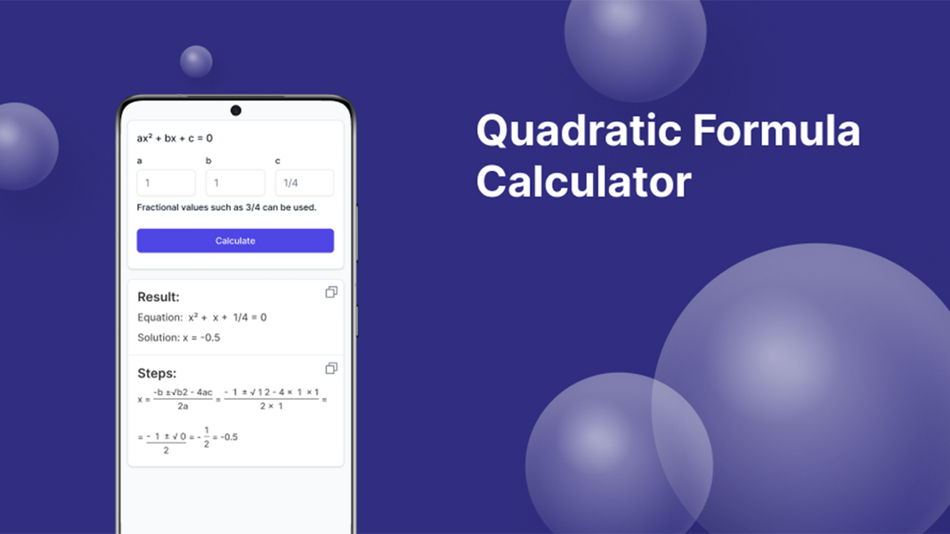 Quadratic Formula Calculator Tangkapan skrin 2