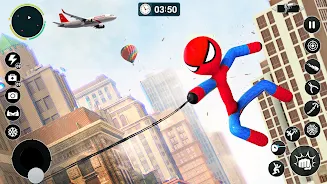 Flying Spider Rope Hero Games Zrzut ekranu 2