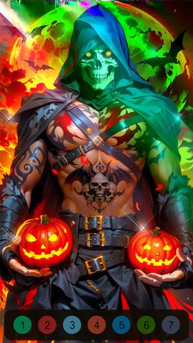 Halloween Witch Coloring Games ဖန်သားပြင်ဓာတ်ပုံ 3