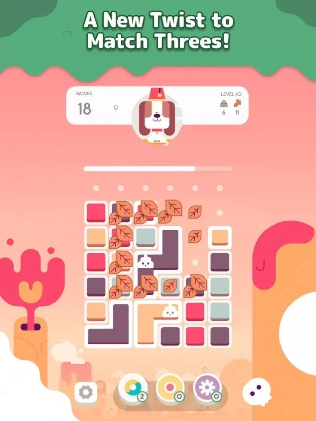 Antara muka permainan yang berwarna-warni menunjukkan sentuhan unik pada permainan perlawanan klasik dengan grafik yang bersemangat dan anjing yang comel.