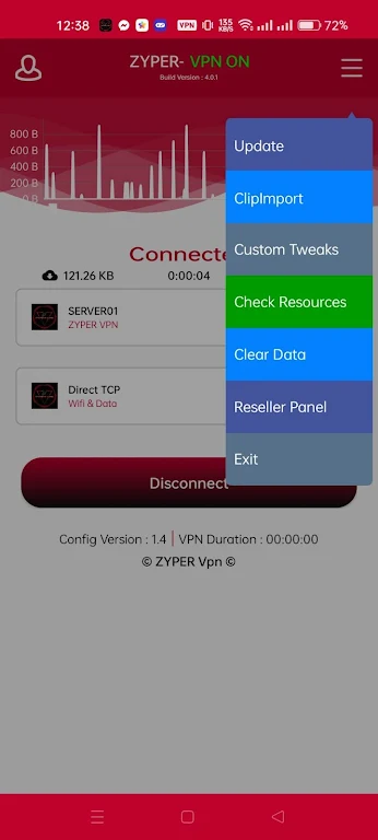 Schermata ZYPER VPN 2