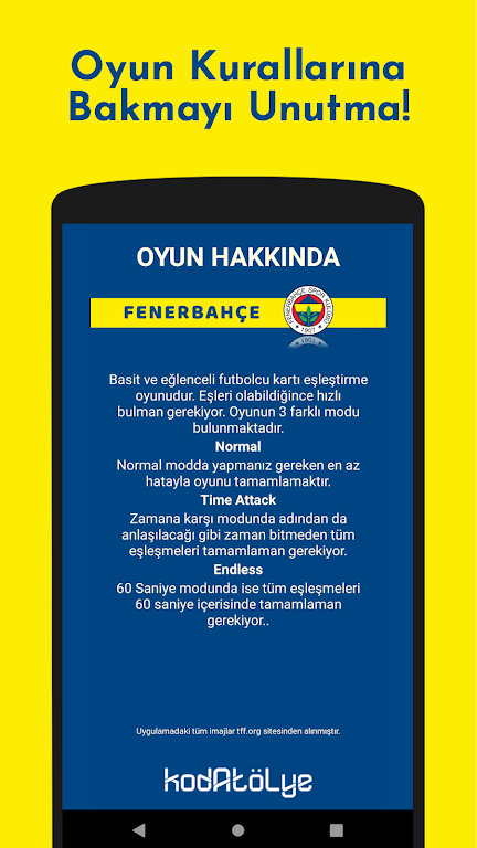 Fenerbahçe Futbolcu Kart Eşleştirme Oyunu應用截圖第3張