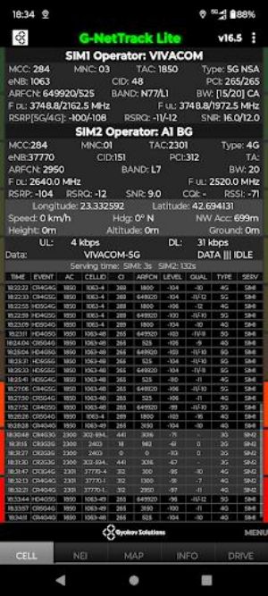 Schermata G-NetTrack Lite 0