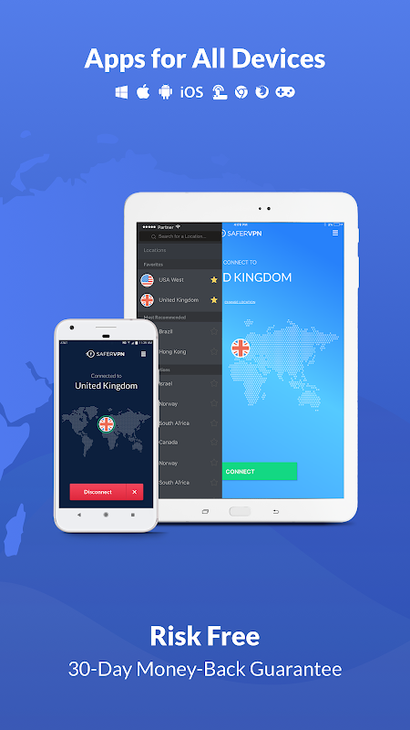 Free VPN Proxy & Hotspot WiFi security - SaferVPN Captura de pantalla 2