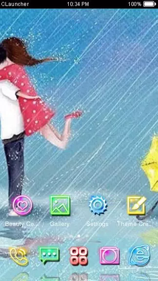 Cartoon Couple Sweet Theme HD Ảnh chụp màn hình 1