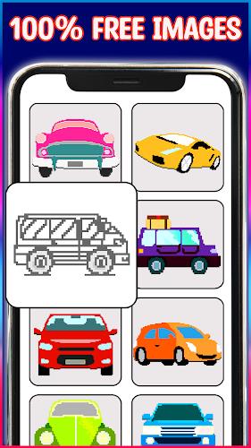 Cars Pixel Art Color by Number Скриншот 0