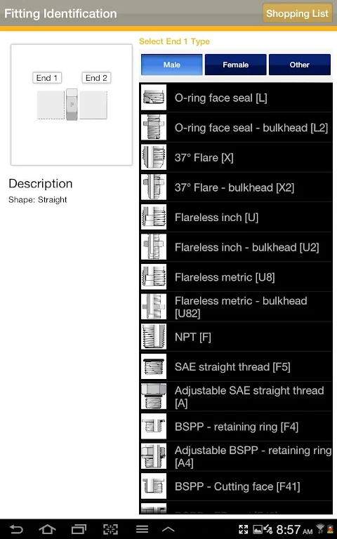 Schermata Fitting Finder 1