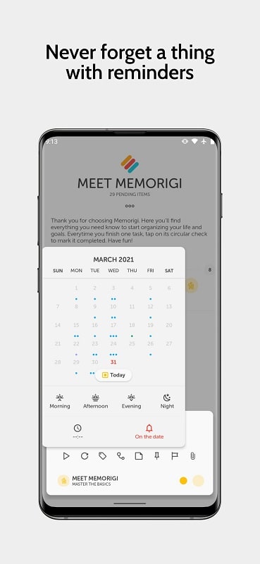 Memorigi：待辦事項列表，任務，日曆和提醒應用截圖第1張