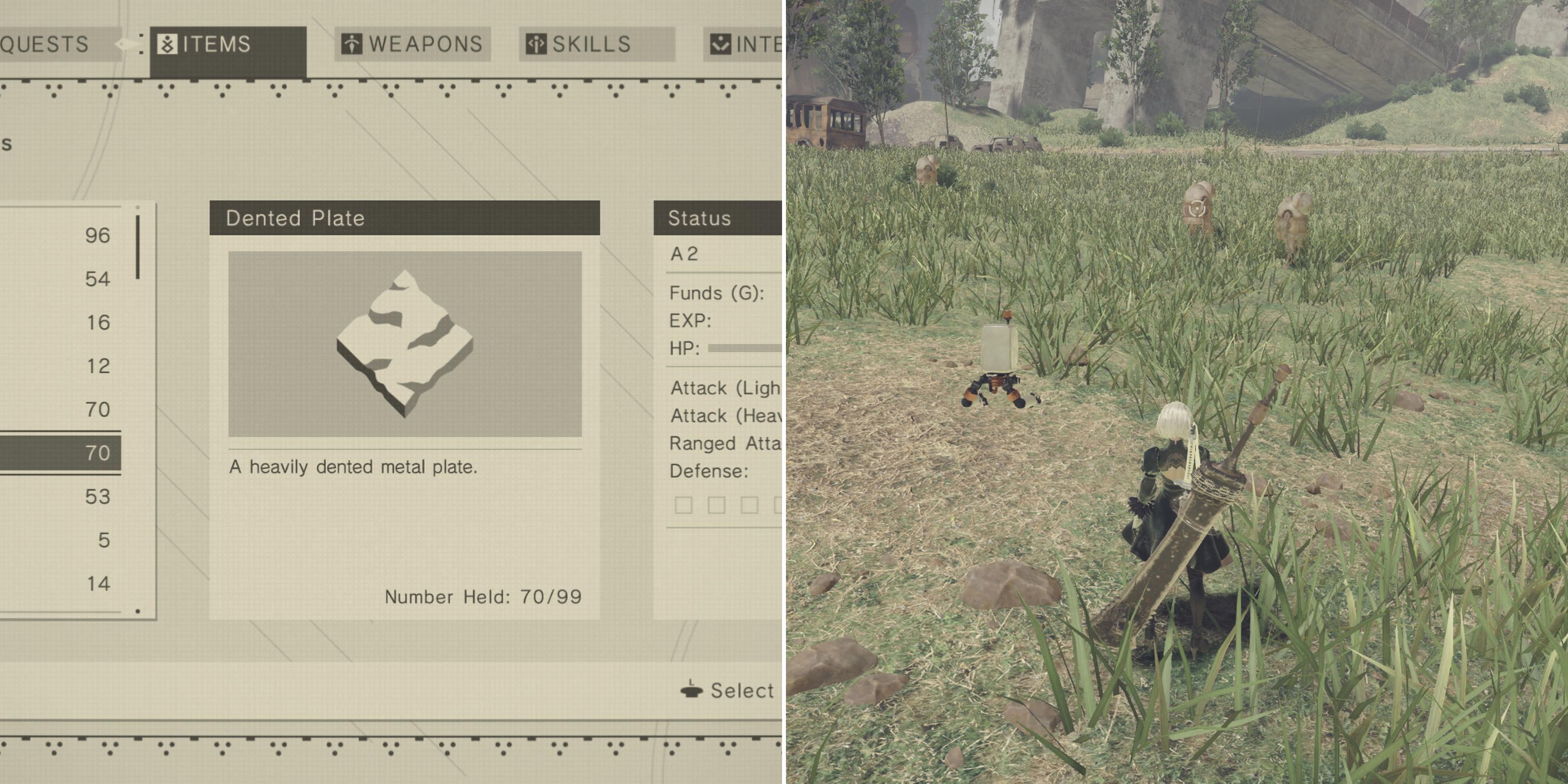 NieR: Automata - Sought-After Dented Plates: Locations Revealed