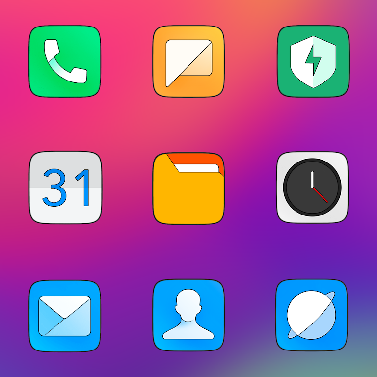 MIUl Carbon Icon Pack Mod ภาพหน้าจอ 1