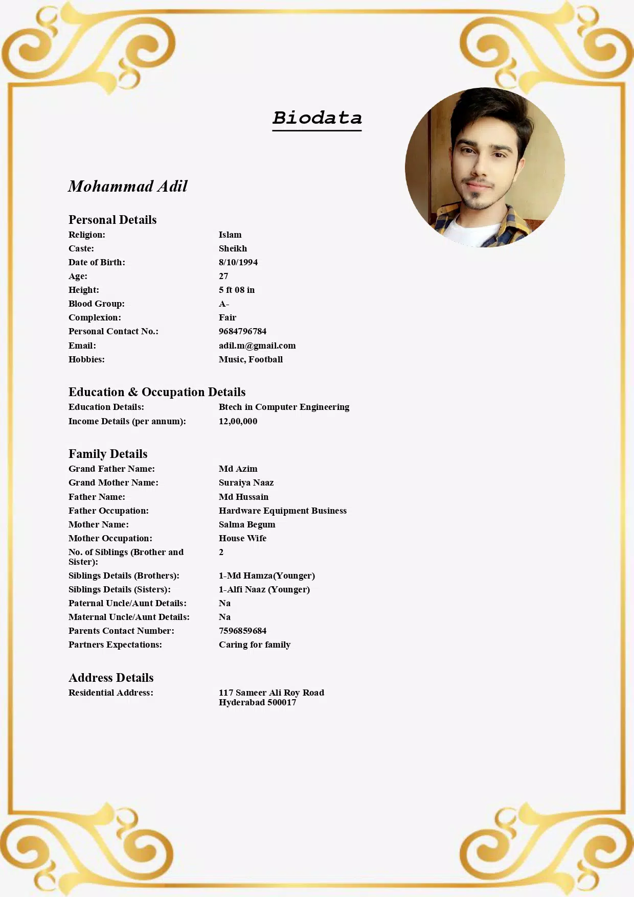 Muslim Marriage Biodata Maker Capture d'écran 2