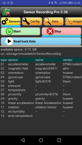 Sensor Recording Lite Capture d'écran 1