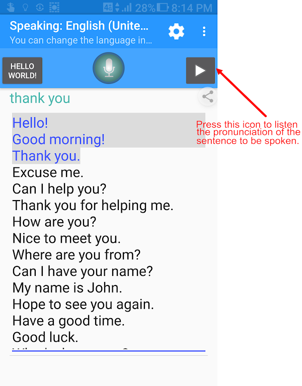 Languages pronunciation Screenshot 2