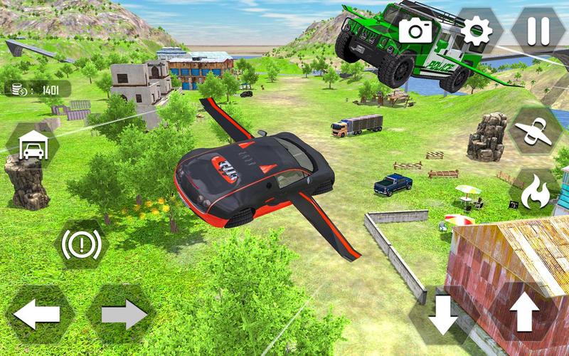 Flying Car Extreme Simulator Ekran Görüntüsü 3