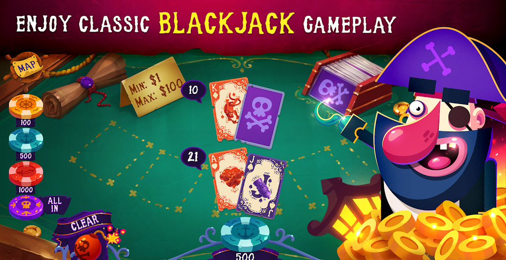 Pirates: Blackjack Free 21 ⚓ Ekran Görüntüsü 0