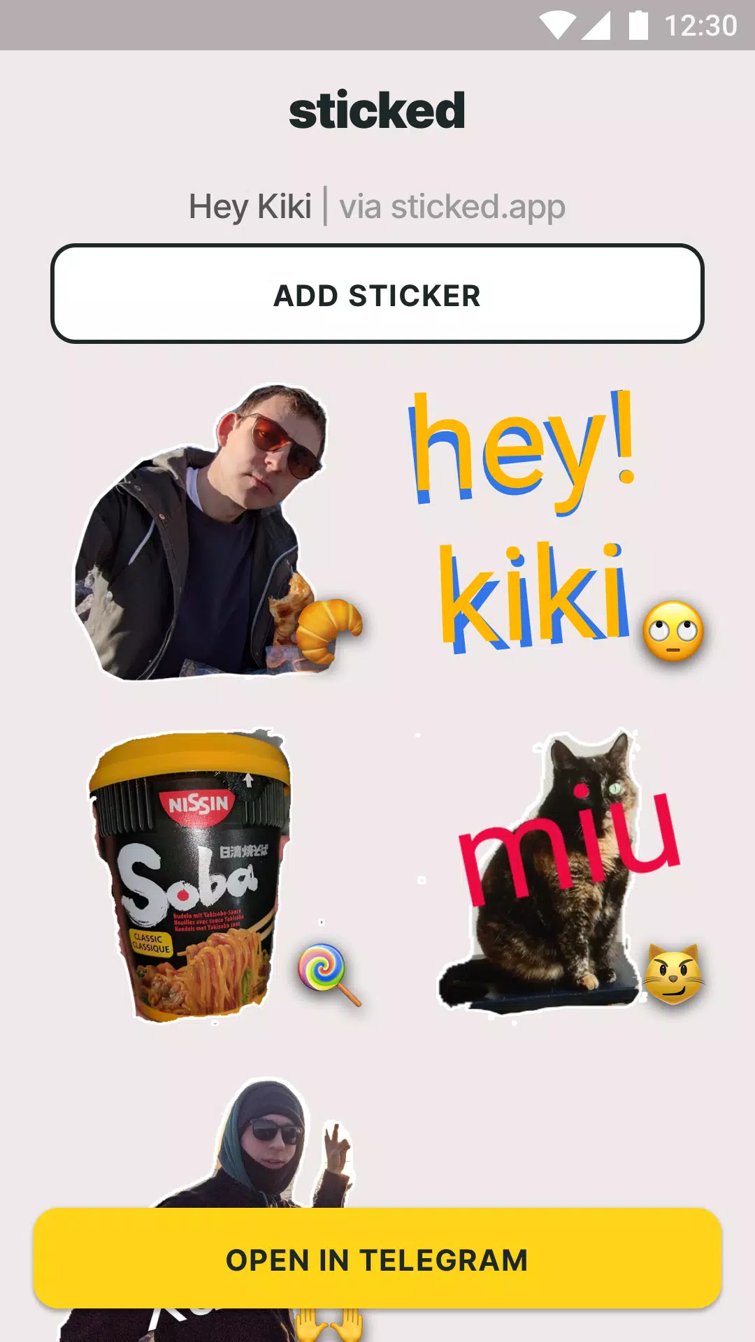 Sticked - Telegram stickers Zrzut ekranu 1