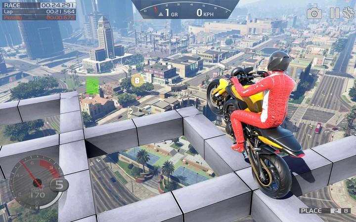 Crazy Stunt Rider GT Bike Game Schermafbeelding 2