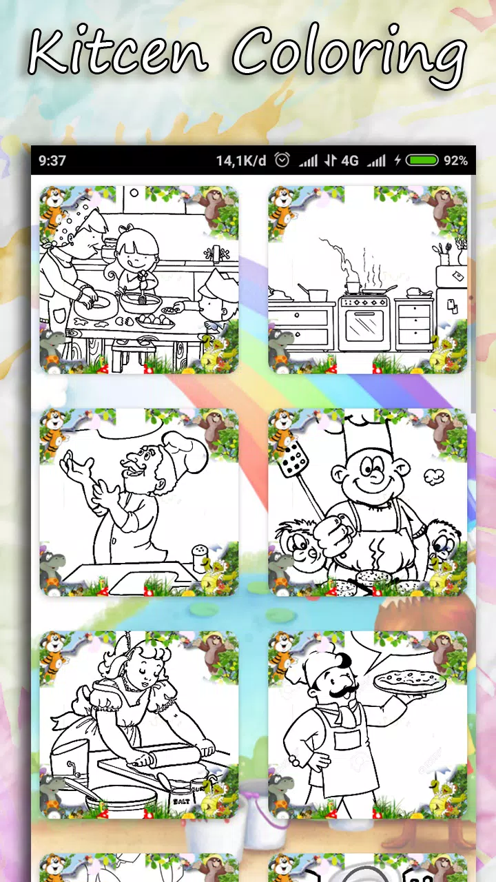 Coloring Kitchen Cooking page スクリーンショット 2