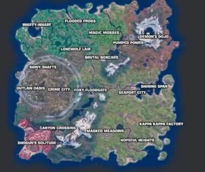 Fortnite 모바일 맵 가이드 : 위치, NPC, 스폰
