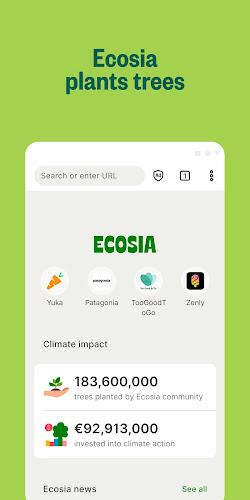 Ecosia: Browse to plant trees. Zrzut ekranu 1