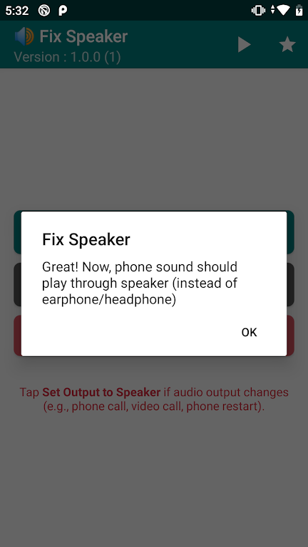 Fix Speaker - Disable Earphone Schermafbeelding 1