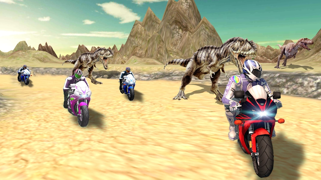 Dino World Bike Race Game - Jurassic Adventure Tangkapan skrin 2