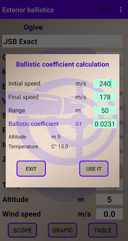 External ballistics calculator Captura de pantalla 3