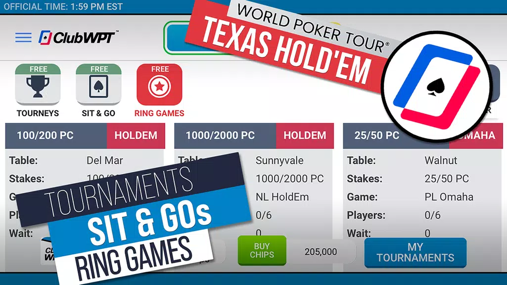 ClubWPT: Free Poker, Casino應用截圖第1張
