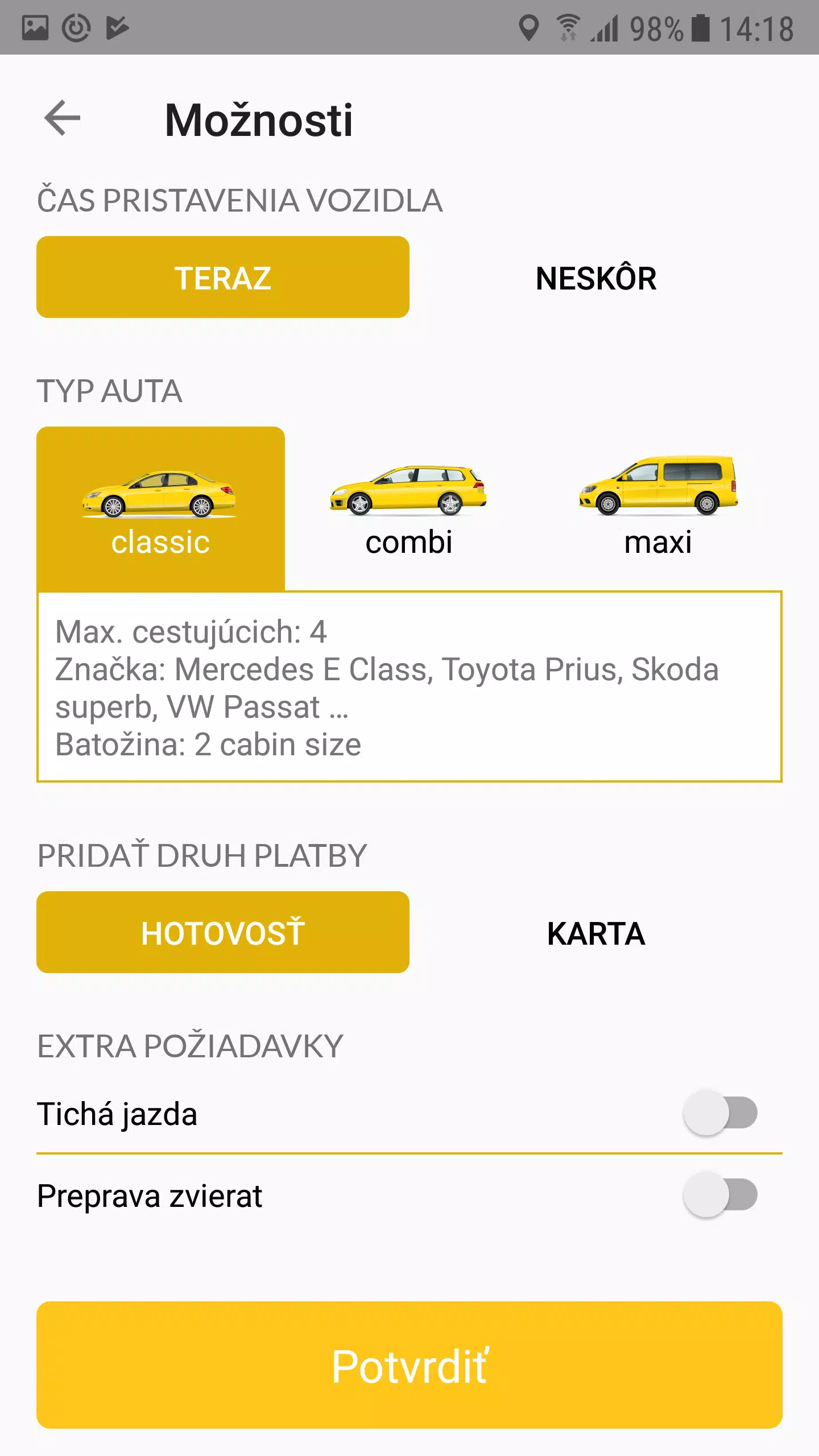 Yellow Taxi Trnava Ảnh chụp màn hình 3