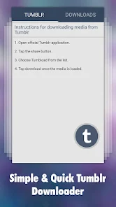 Photo & Video Explorer and Downloader for Tumblr Tangkapan skrin 0