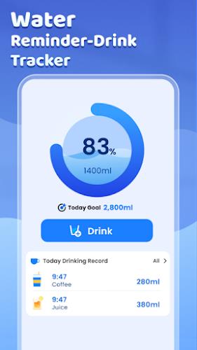 Water Reminder - Drink Tracker ภาพหน้าจอ 0