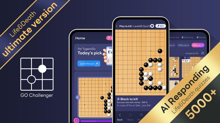 Go Challenger-Go game(Tsumego) Скриншот 0
