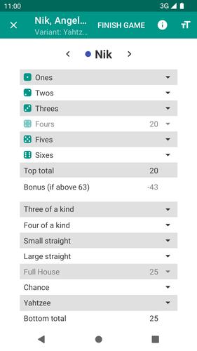 Yatzy Scoring Card ภาพหน้าจอ 1