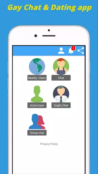 Schermata Gay Chat App & Gay Dating App 0
