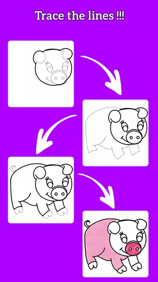 Learn To Draw Animals - Steps Capture d'écran 2