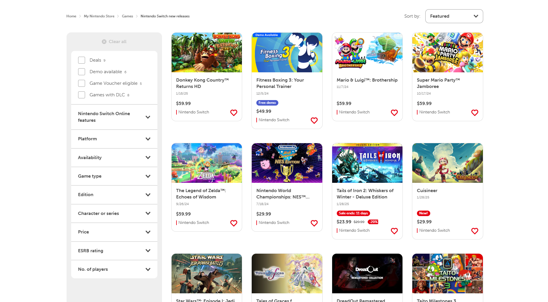 NIntendo's browser storefront is...fine, honestly?