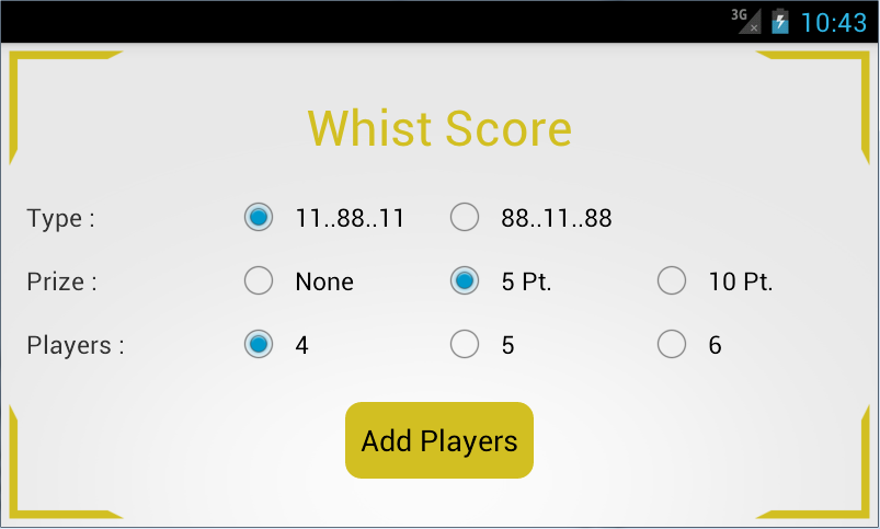 Whist Score Capture d'écran 0